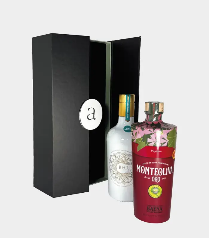 Monteoliva Pajarero and Recuérdame Royal rare olive oil tasting gift
